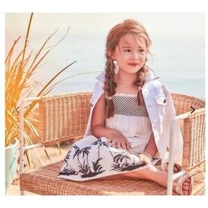 Janie and Jack Girls sleeveless Smocked Palm Dress size 4T NNT